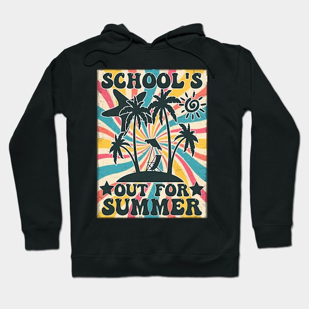 school's out for summer teacher last day of school groovy,school's out for summer teacher happy summer Hoodie by Titou design